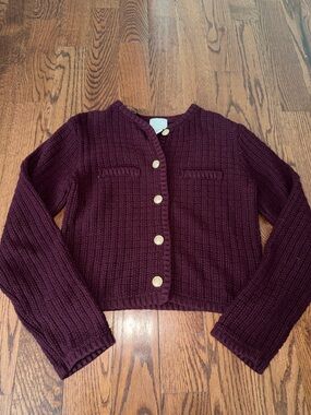 H&M Knit Cardigan Sweater - Burgundy